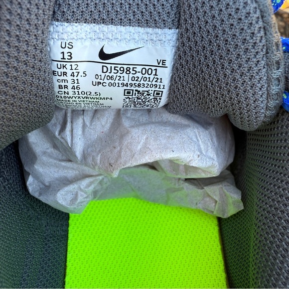 Nike Run Swift 2 Men\'s 13 Running Shoes Sneakers Gray Volt Blue Air Zoom Train main image 4